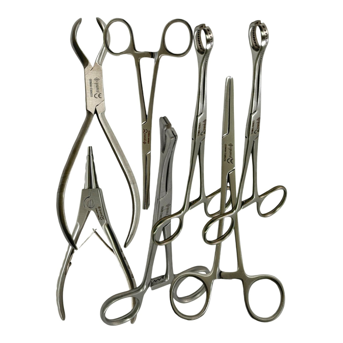 7-Piece Body Piercing Tool Kit with Pennington Forceps, Pliers & Case