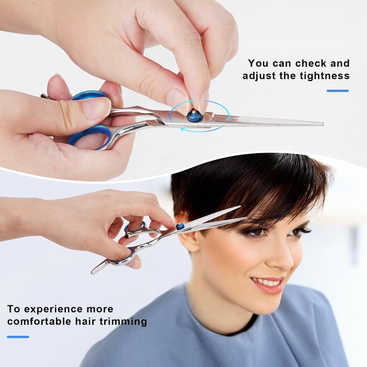 Professional Hair Cutting Scissors and Thinning Shears - High-Quality Stainless Steel, Ergonomic Design, Includes Protective Rings