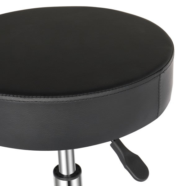 Adjustable Salon Stool with Wheels 360° Swivel Spa Chair Black