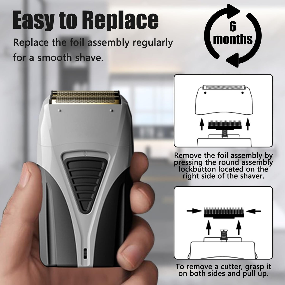 Replacement Foil and Cutter Set for Andis Pro Shaver TS2 17200 - 2PCS