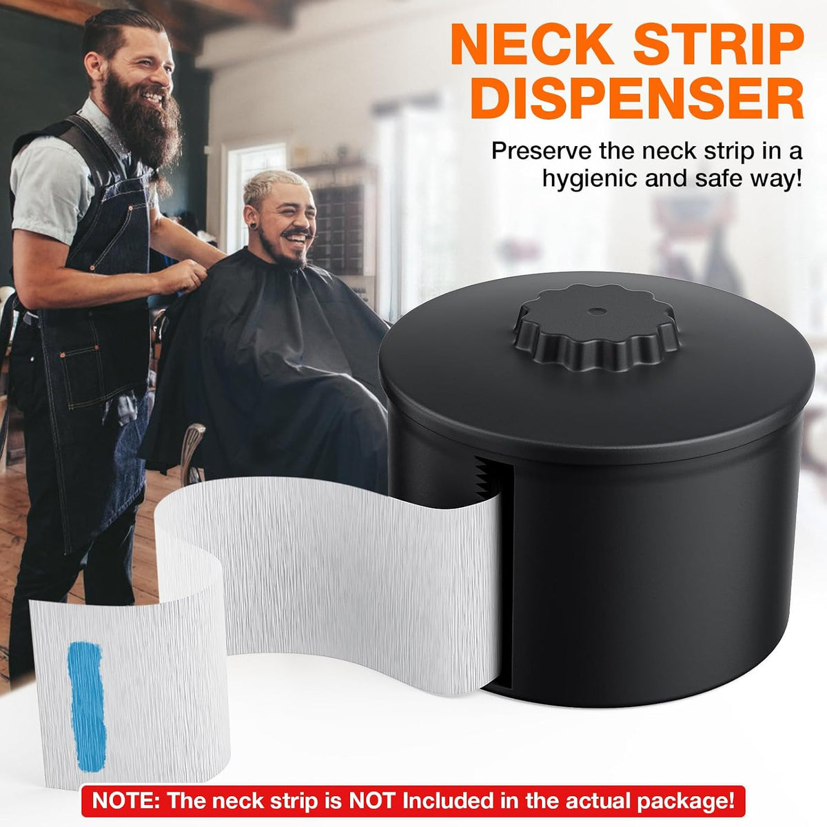 Wall-Mount Barber Neck Strip Dispenser with 100 Capacity for Salon & Home Use