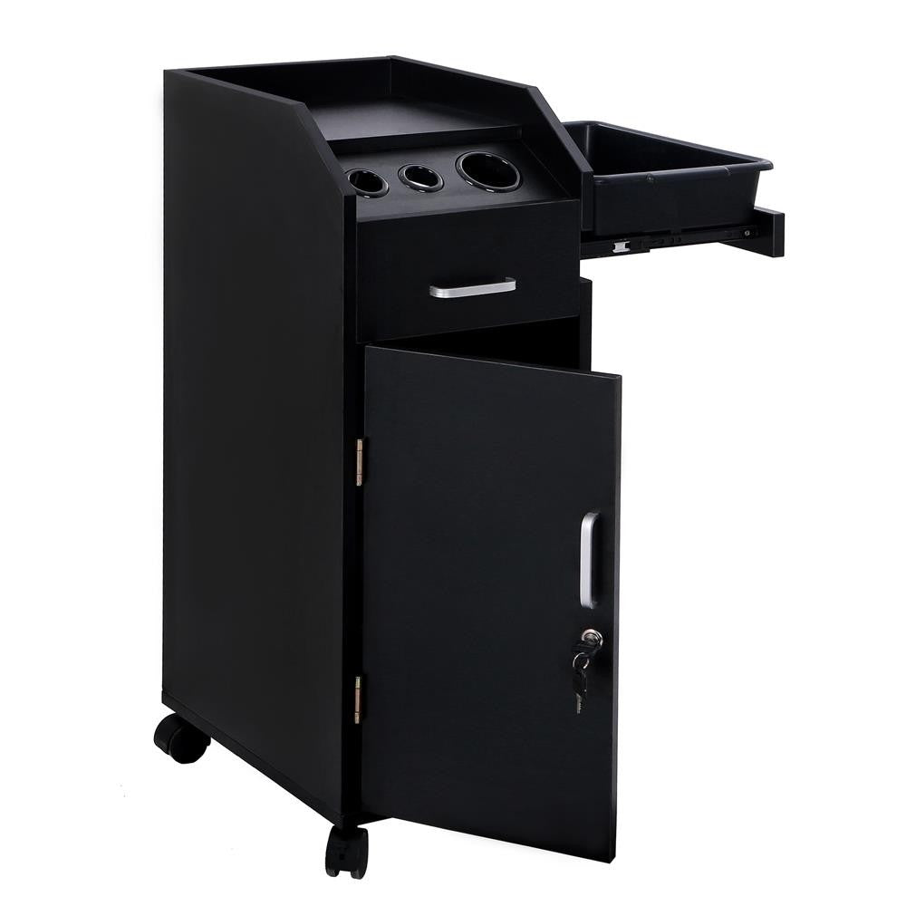 Salon Trolley Cart with 4 Storage Trays Locking Wheels & Spacious Work Surface
