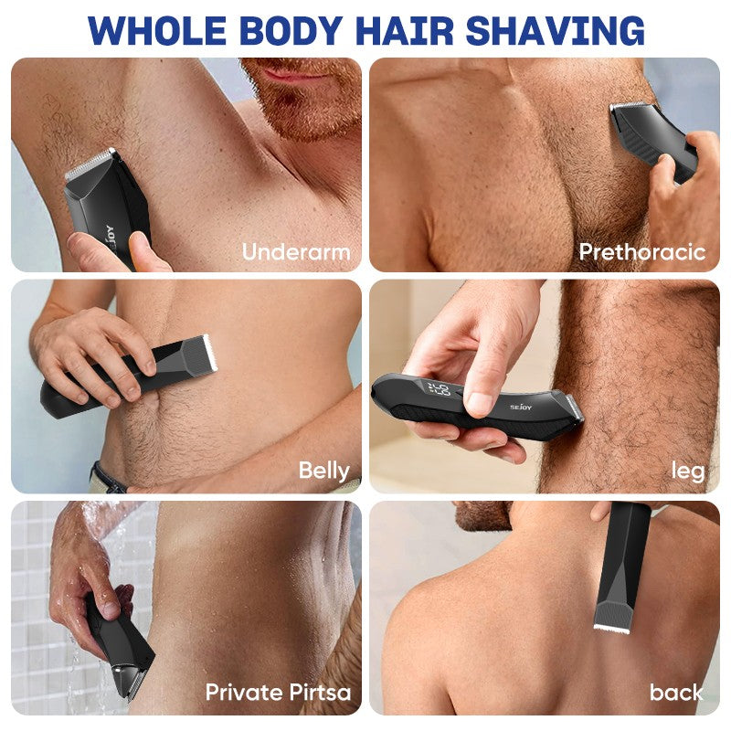 Cordless Electric Body Hair Trimmer for Men - Rechargeable Shaving Razor