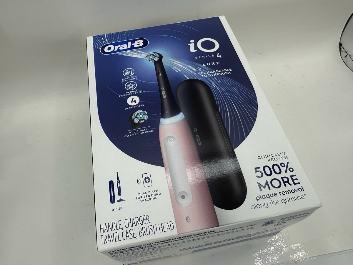 Electric Toothbrush Pink with App Bluetooth & Travel Case - Oral-B iO Series 4 Luxe