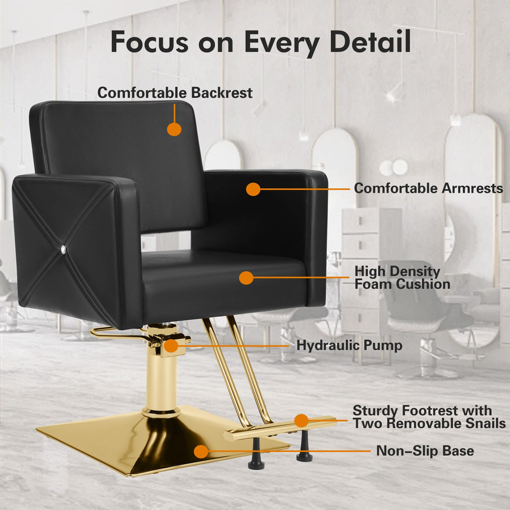 Heavy Duty Hydraulic Barber Chair for Salon & Beauty Studios