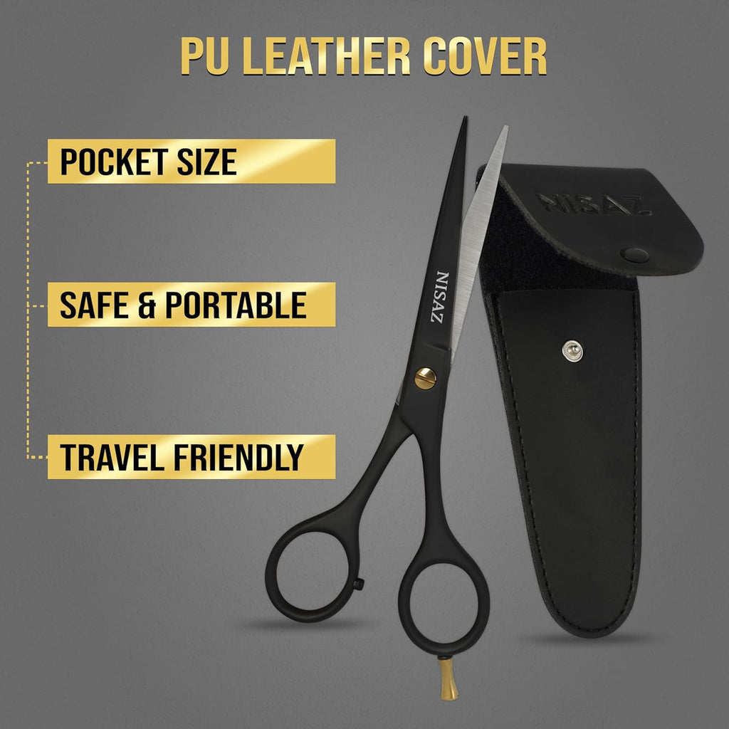 Professional 6.5 Inch Matte Black Hair Cutting Scissors High Carbon Stainless Steel