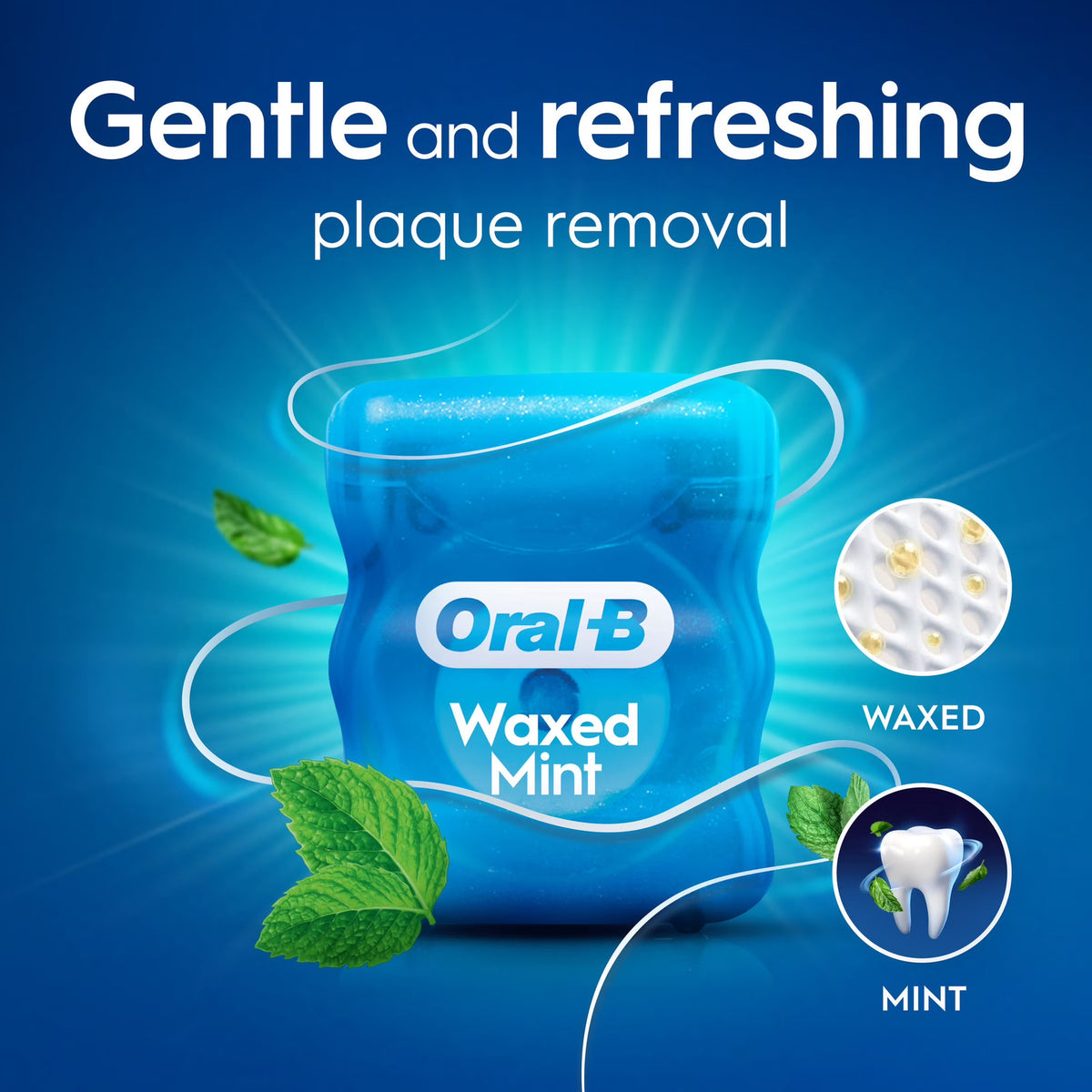 Dental Floss Satin Mint 2-Pack - Easy Glide Plaque & Food Particle Removal