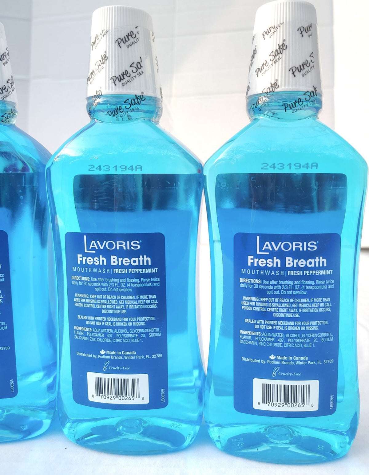 Lavoris Fresh Breath Mouthwash Original Peppermint 16.9 Fl Oz - 4 Bottles