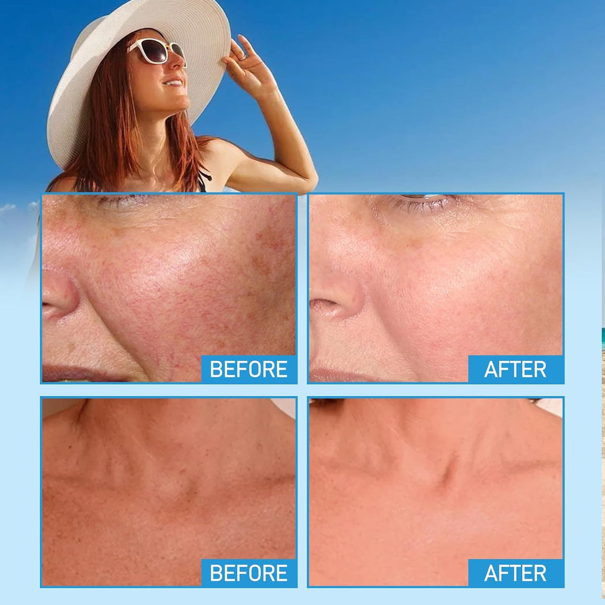 Tinted Sunscreen for Face SPF 50+ Hydrating UV Protection No White Cast