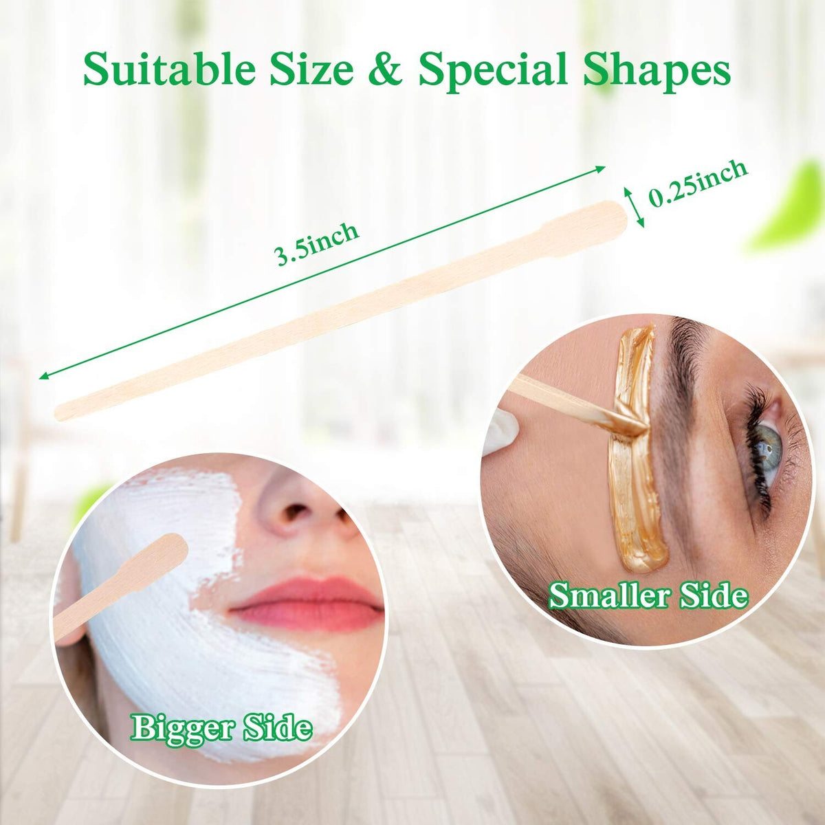 Eyebrow Waxing Spatulas - Wooden Wax Stick Applicators for Hair Removal, 1200 Pack