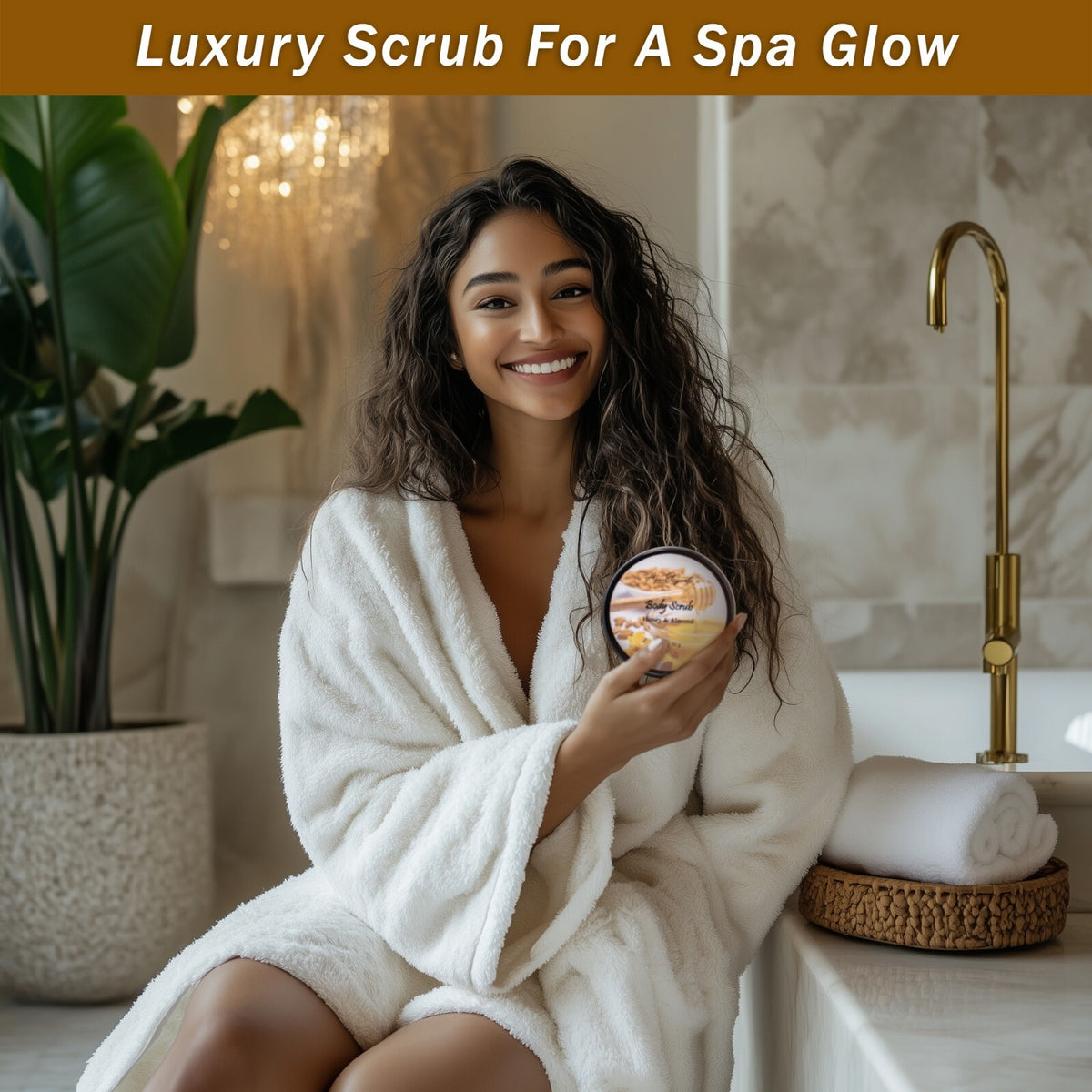 Luxury Spa Gift Basket for Women - Honey & Almond Bath Set