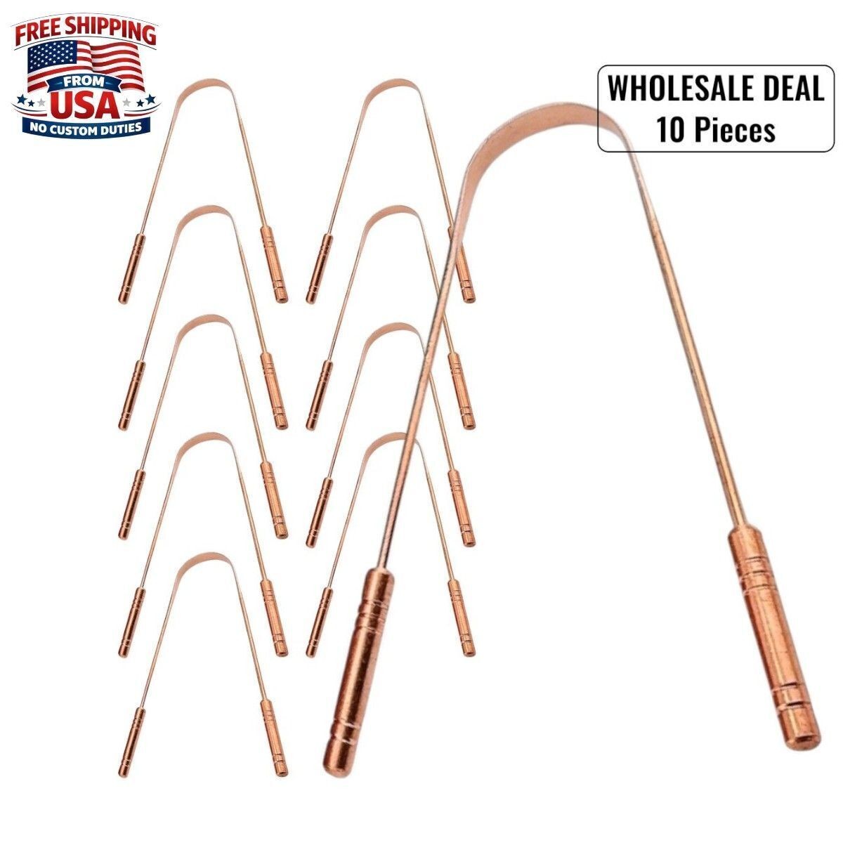 Copper Tongue Scraper Set - Ayurvedic Oral Hygiene Tool for Fresh Breath
