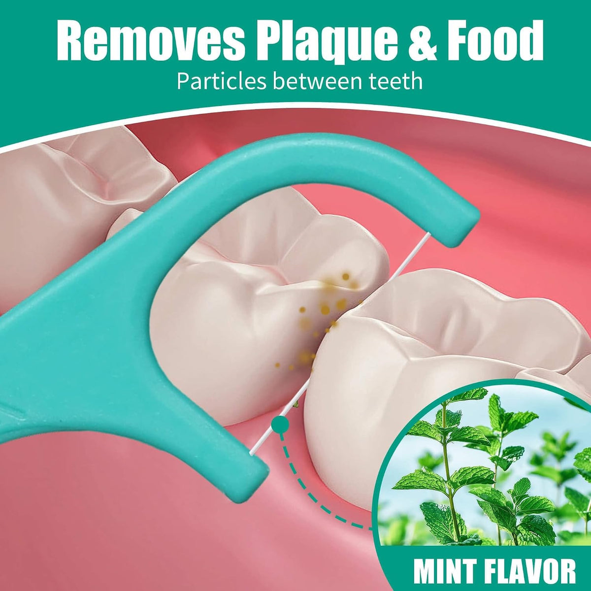 Bulk Dental Floss Picks with Mint Flavor - 480 Count, Portable Pack