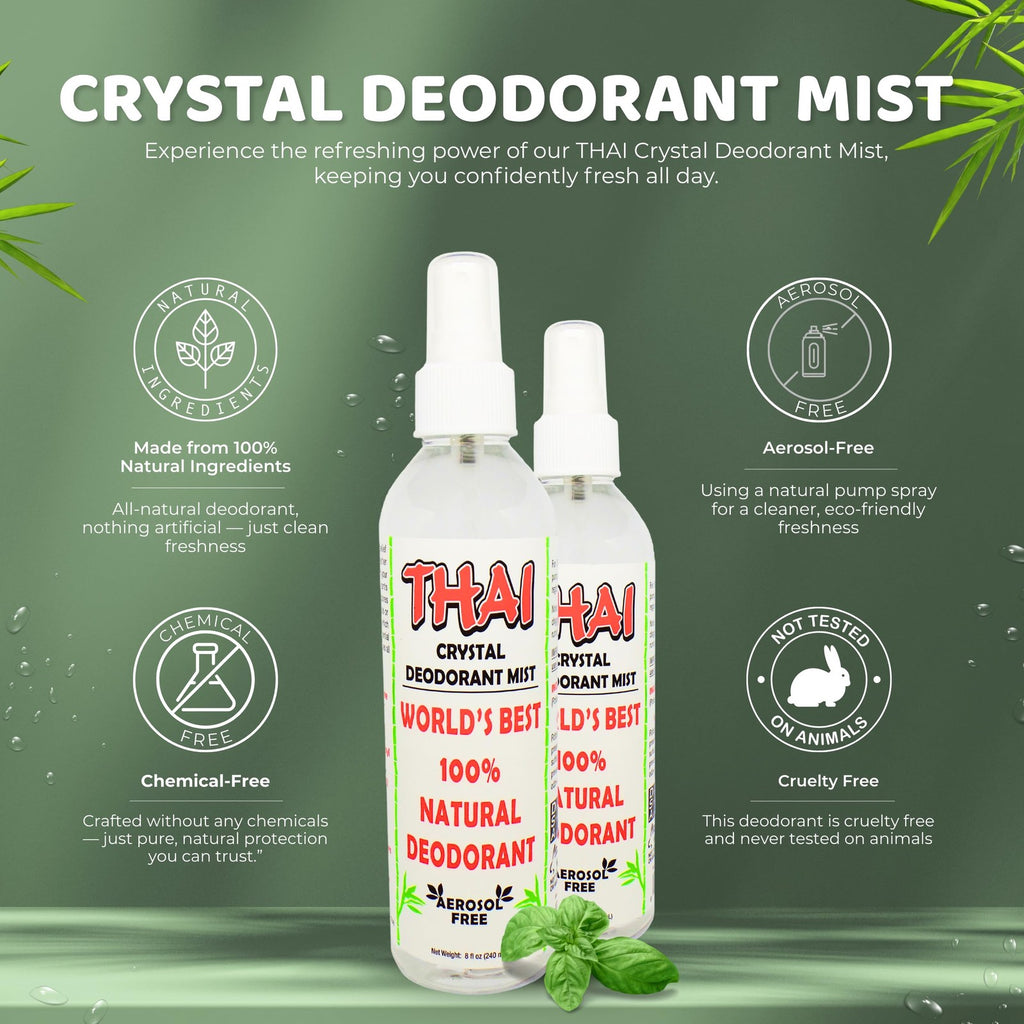 Natural Deodorant Spray 8 oz Pack of 3 - Mineral Salt Odor Protection