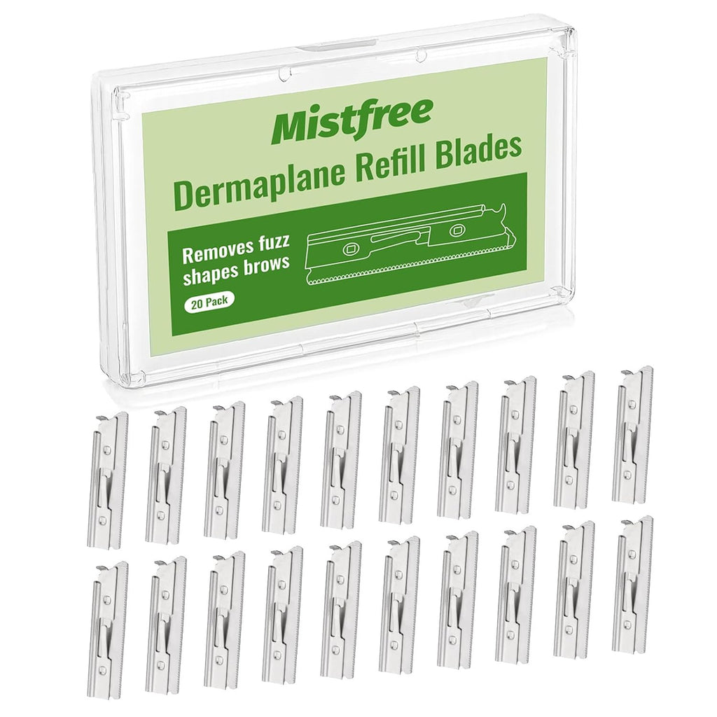 20-Pack Dermaplane Razor Blades for Facial & Eyebrow Grooming - Stainless Steel Replacement Blades