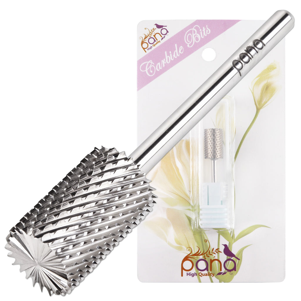 Pink & White Nail Drill Carbide Bit - 3/32 Inch Medium Grit, Durable Tungsten, Pana