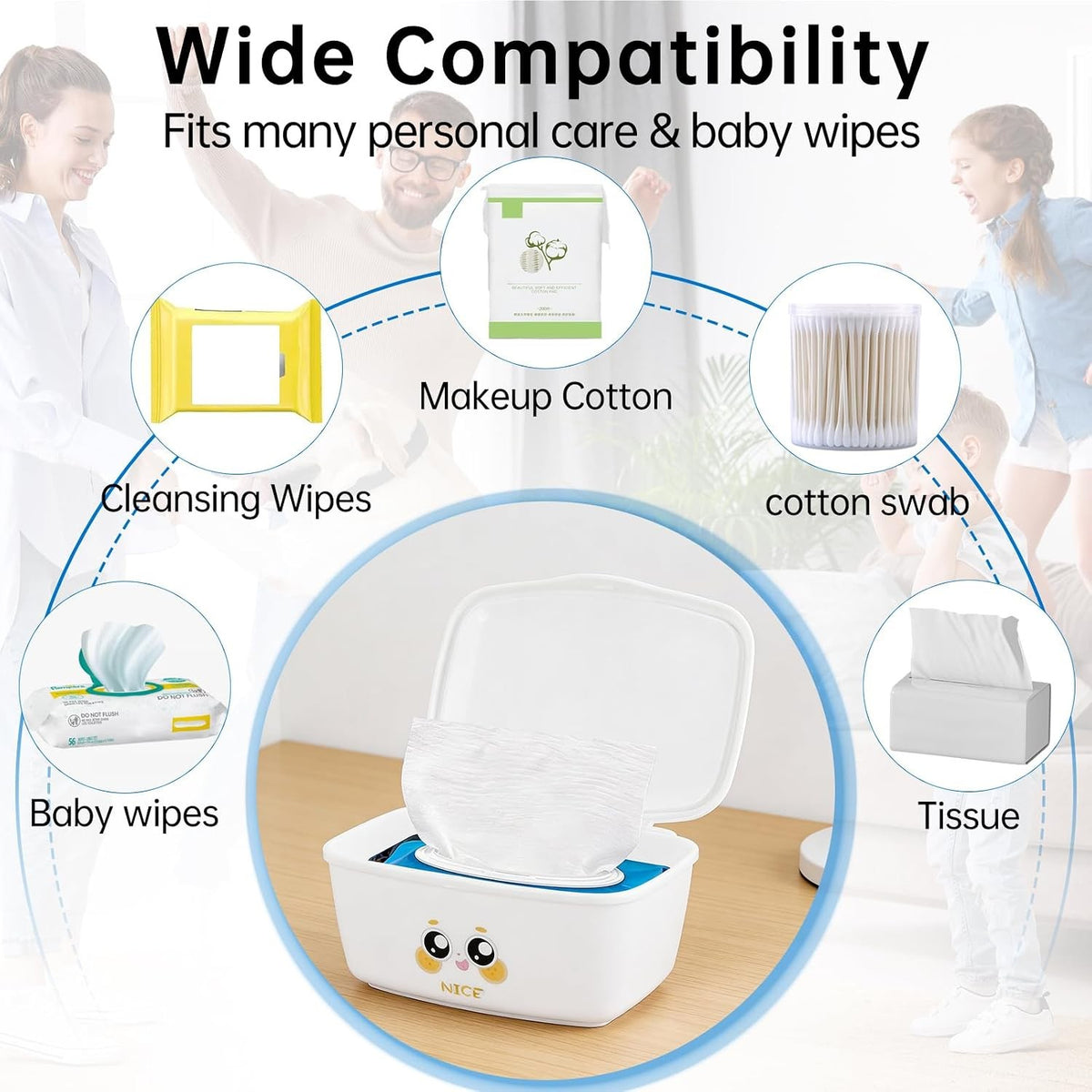Bathroom Flushable Wipes Dispenser for Cottonelle & Standard Wipes