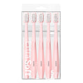 Extra Soft Manual Toothbrushes for Adults - Ultra Dense Nano Bristles, 5-Pack Pink