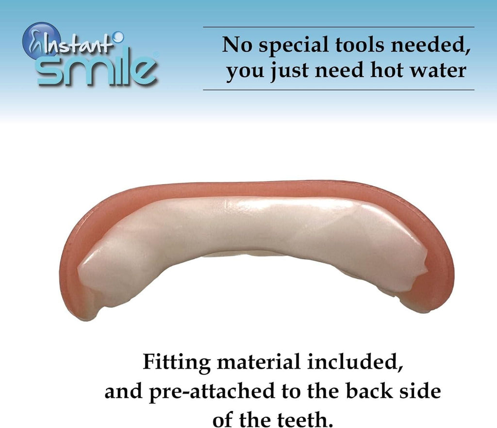Bright White Upper Veneer Cosmetic Teeth - Flex Fit Press-On Smile
