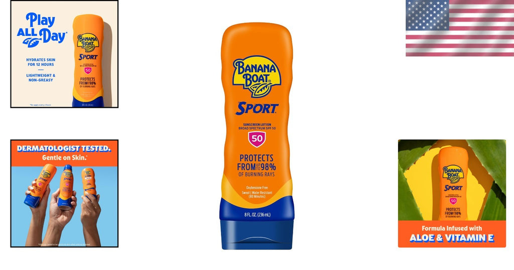 SPF 50 Sunscreen Lotion Water & Sweat Resistant 8 Fl Oz for Outdoor Sports