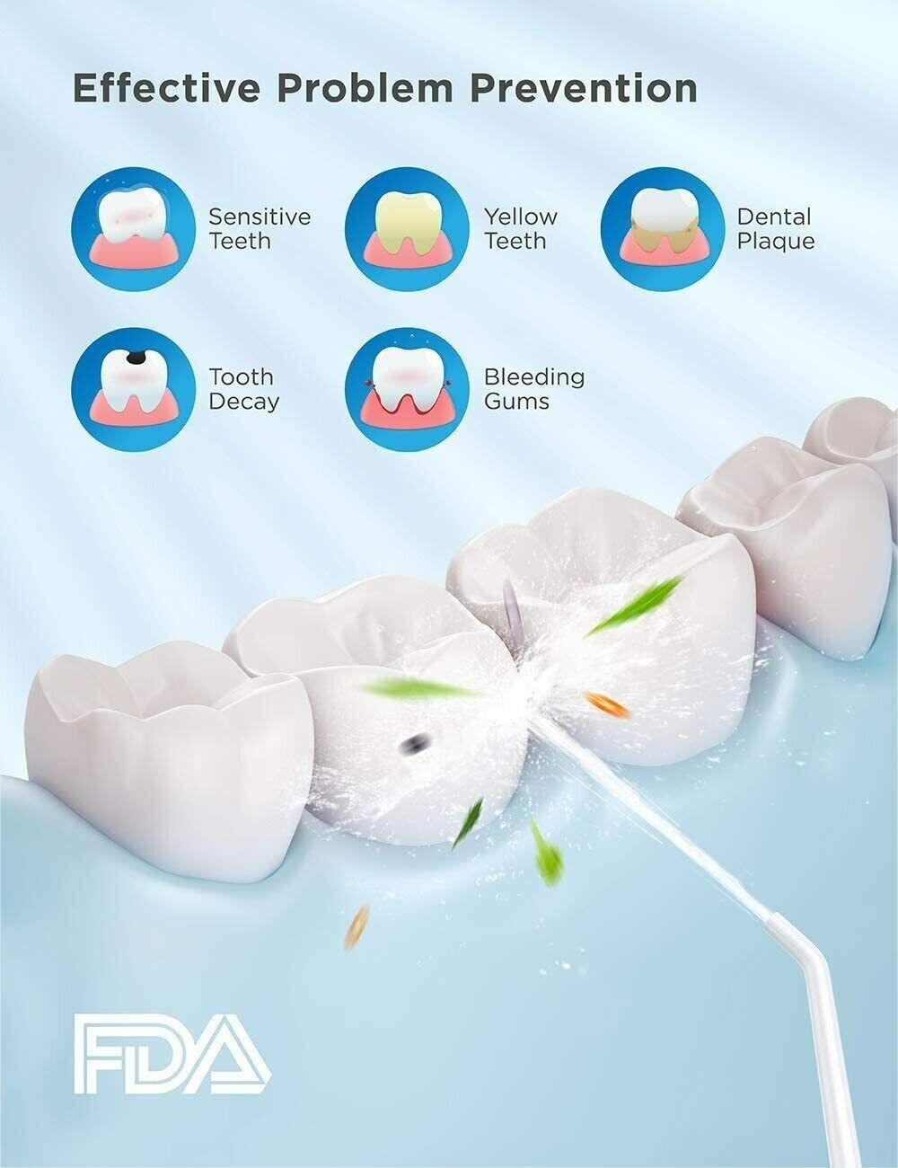 Cordless Water Flosser Oral Irrigator USB Rechargeable 320ml 4 Modes