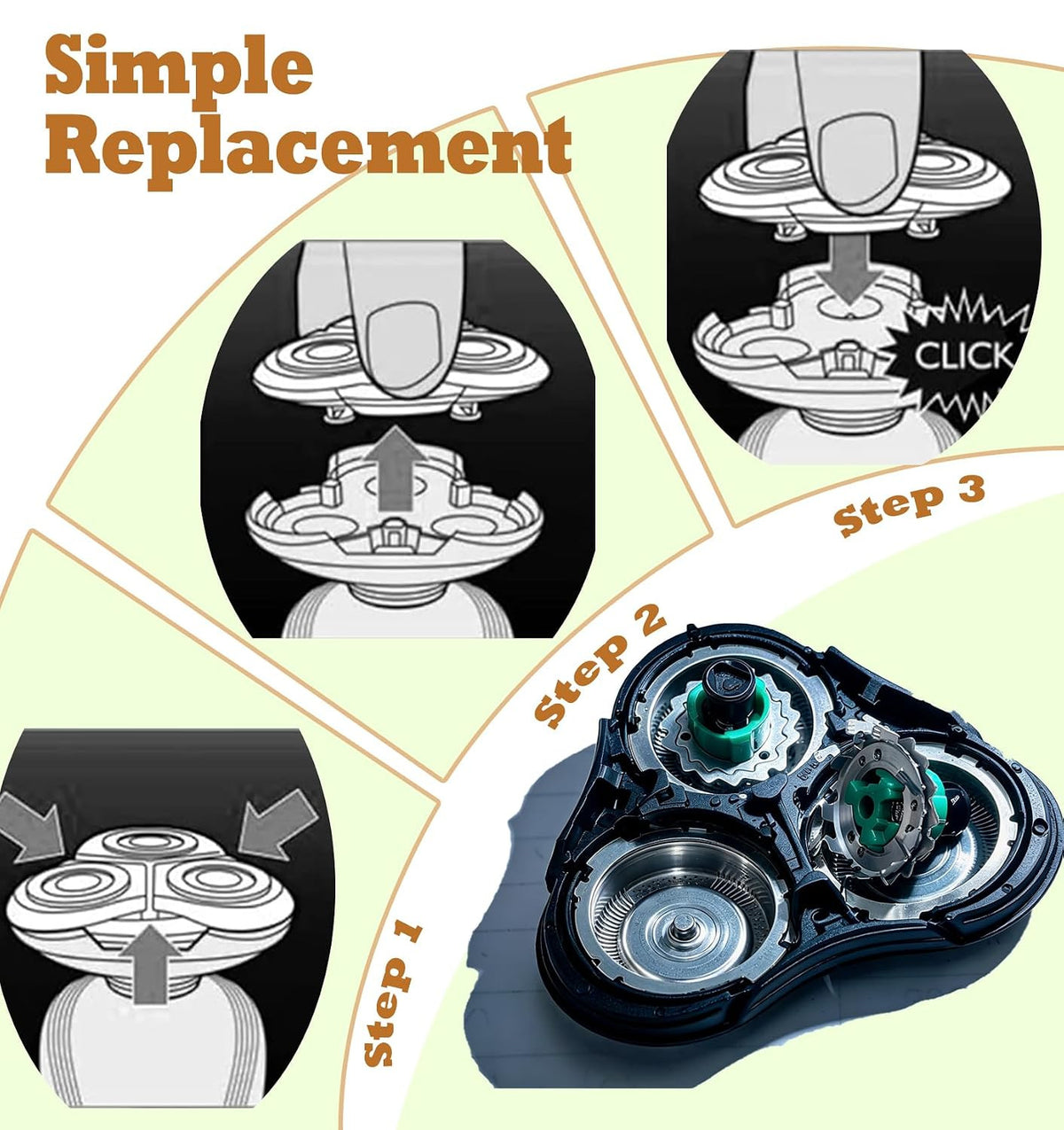 Upgraded Replacement Head for Philips Norelco Sensotouch 2D 1100 Series