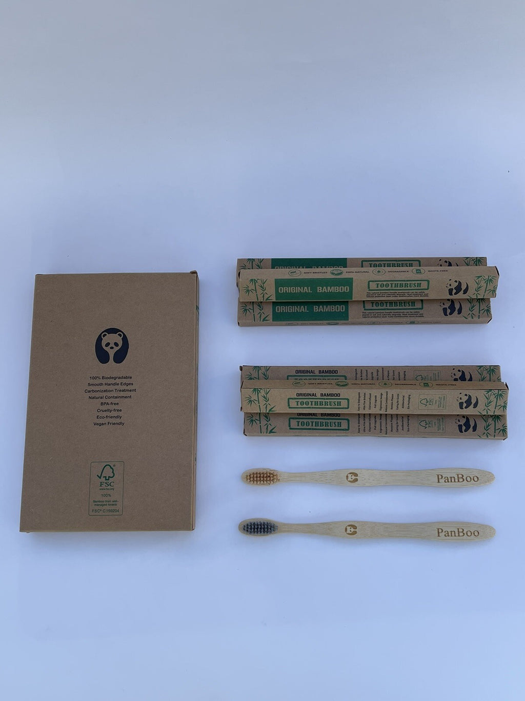 Bamboo Manual Toothbrush Medium - Biodegradable Eco-Friendly Natural Handle