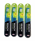 4 Reach Crystal Clean Hard Toothbrushes with Firm Bristles & Free Caps