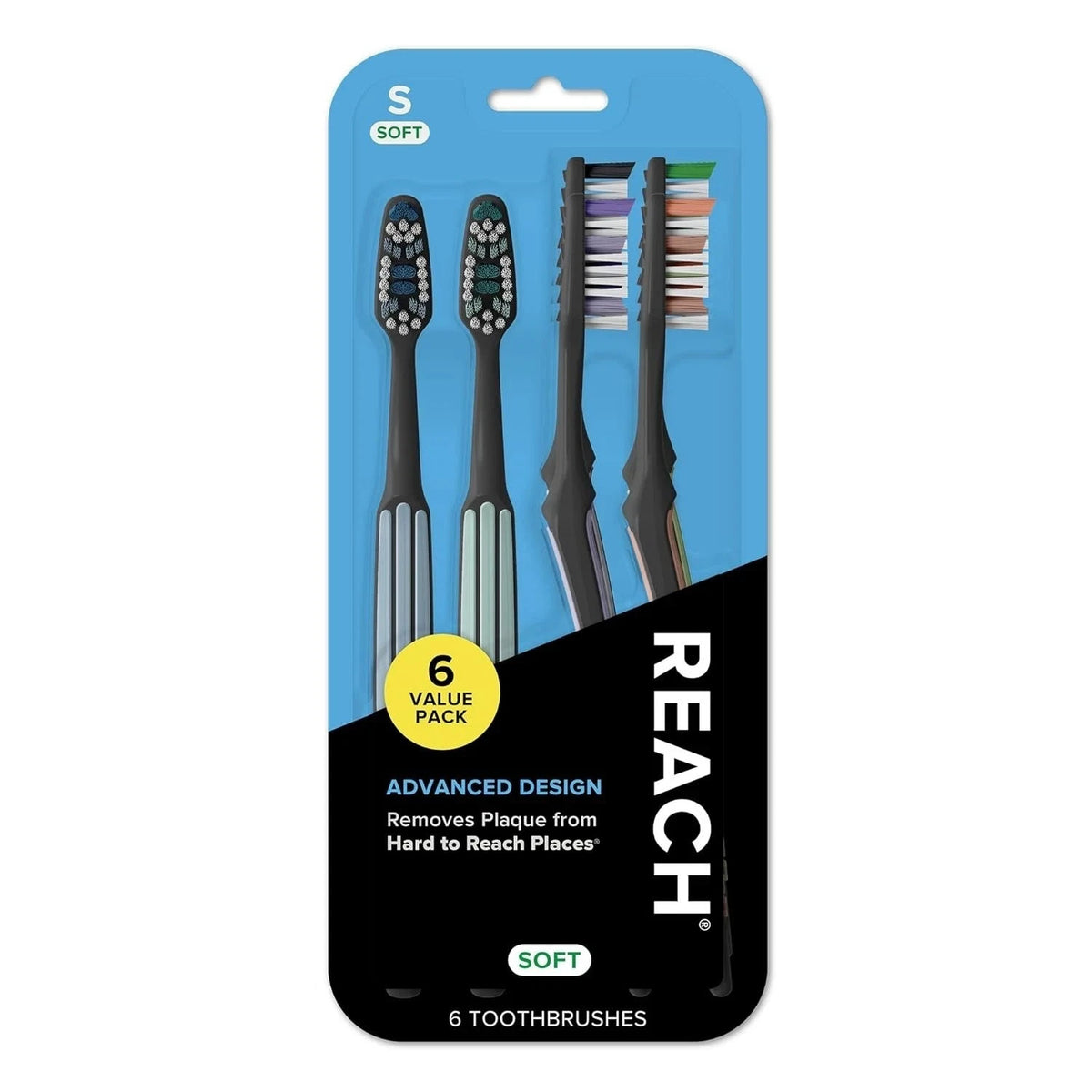 Soft Toothbrush Set with Protective Cap - 6 Pack for Gentle Oral Care