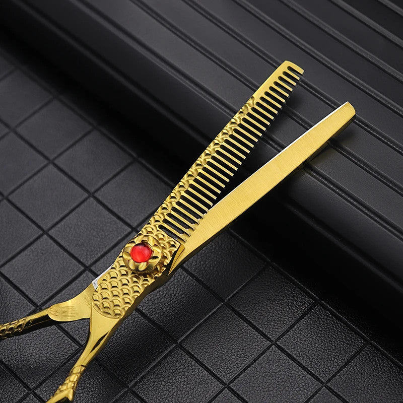 Professional Haircut Scissors 6 Inch Japan Steel Thinning Shears - Sharp & Ergonomic