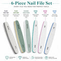 6 Pack Double-Sided Nail Files 100/180 Grit Emery Boards for Manicure & Pedicure