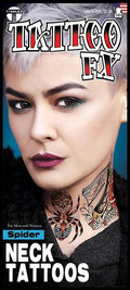Spider Neck Tattoo FX Temporary – Ultra Realistic Water-Applied Neck Art