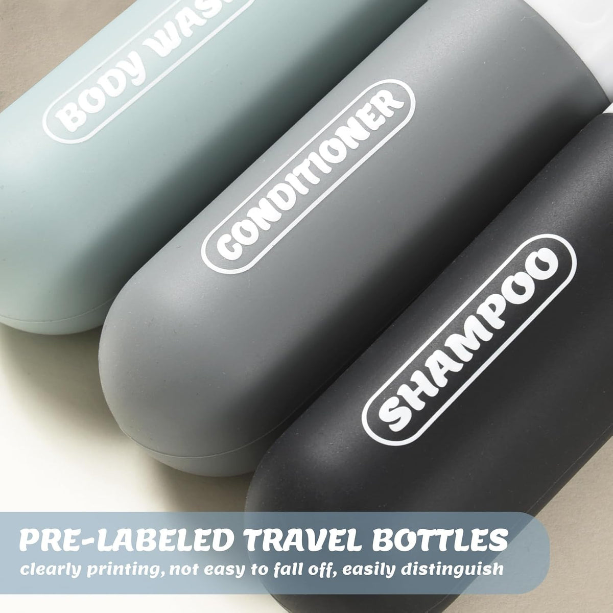 TSA Approved 3oz Travel Bottles Set - Refillable Silicone Toiletry Containers