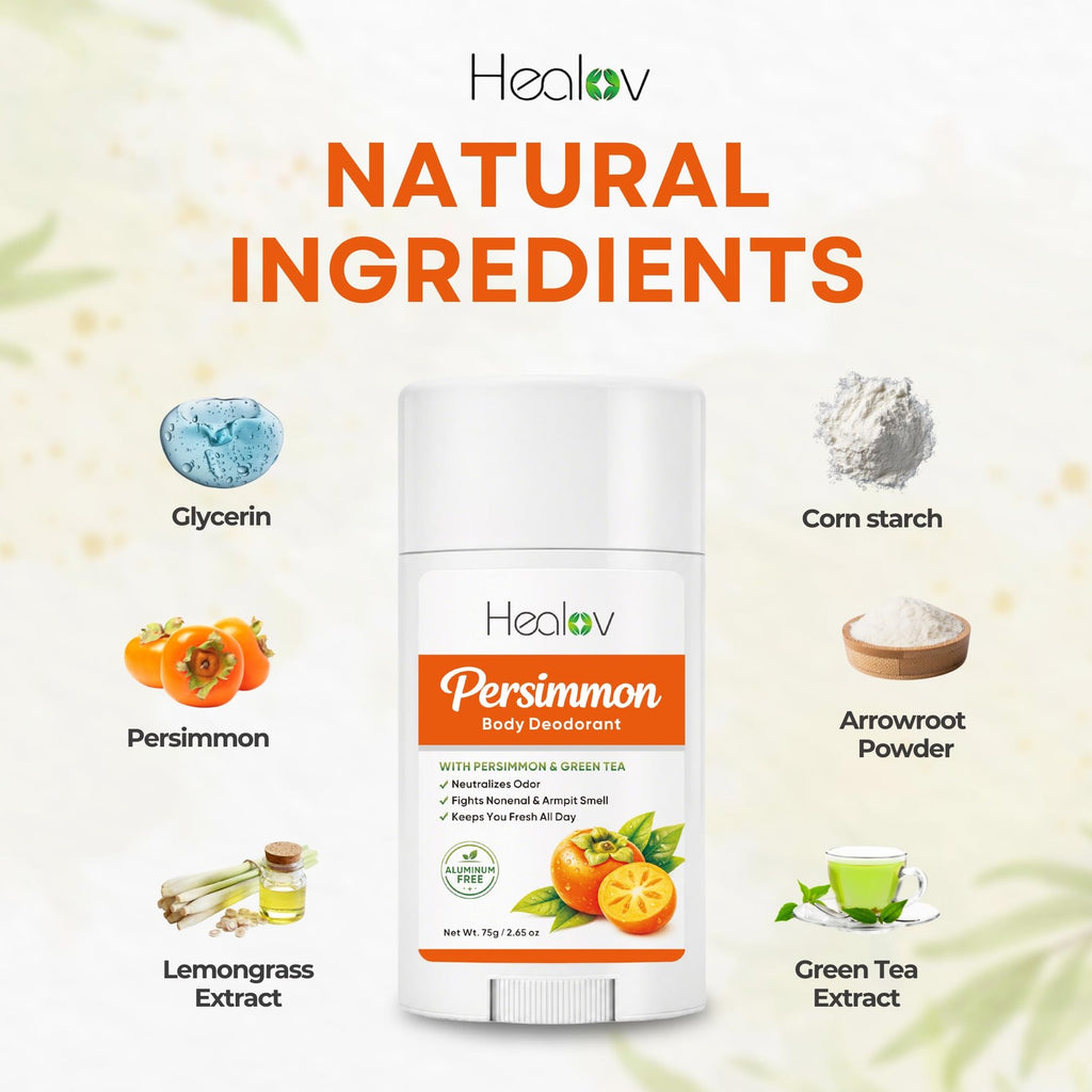 All-Natural Persimmon Deodorant for Whole Body, Aluminum-Free
