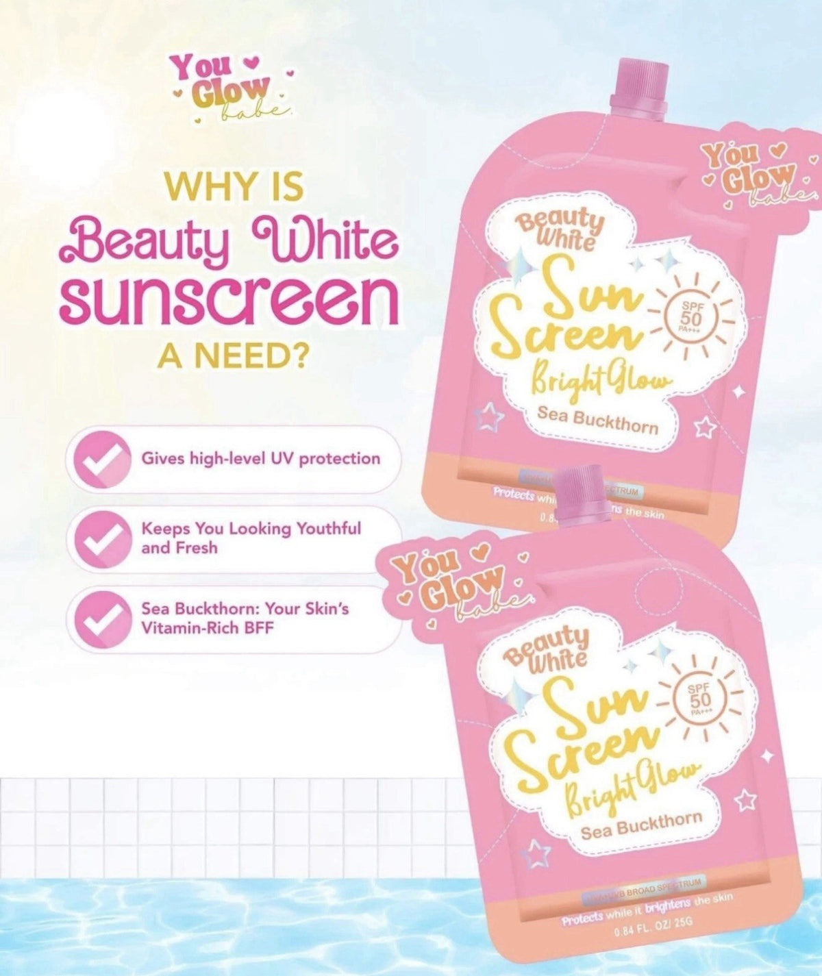 Bright Glow Sunscreen SPF 50 PA+++ Twin Pack - Skin Protection for Face & Body