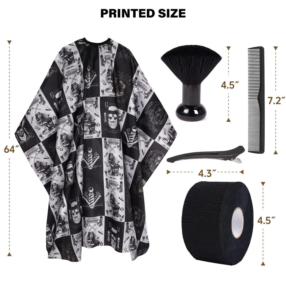 Waterproof Hair Cutting Cape for Barbers and Hairdressers - Professional Salon Cape with Accessories