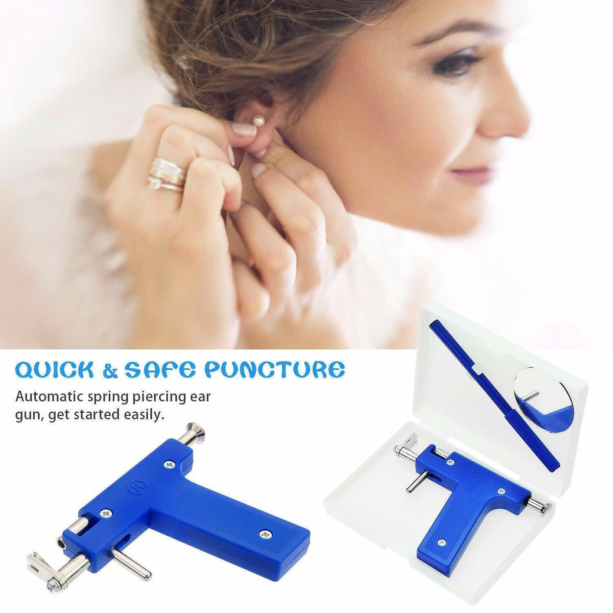 Professional Piercing Gun Kit with 98 Studs – Ear Nose Navel Body Jewelry