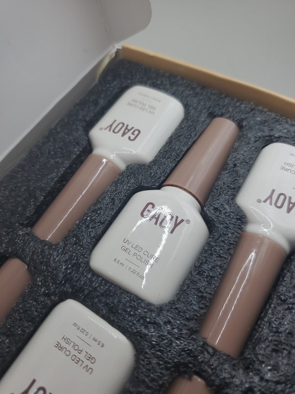 Gel Nail Polish Set of 6 Colors - Gray Pink Brown UV LED Cure 0.22oz