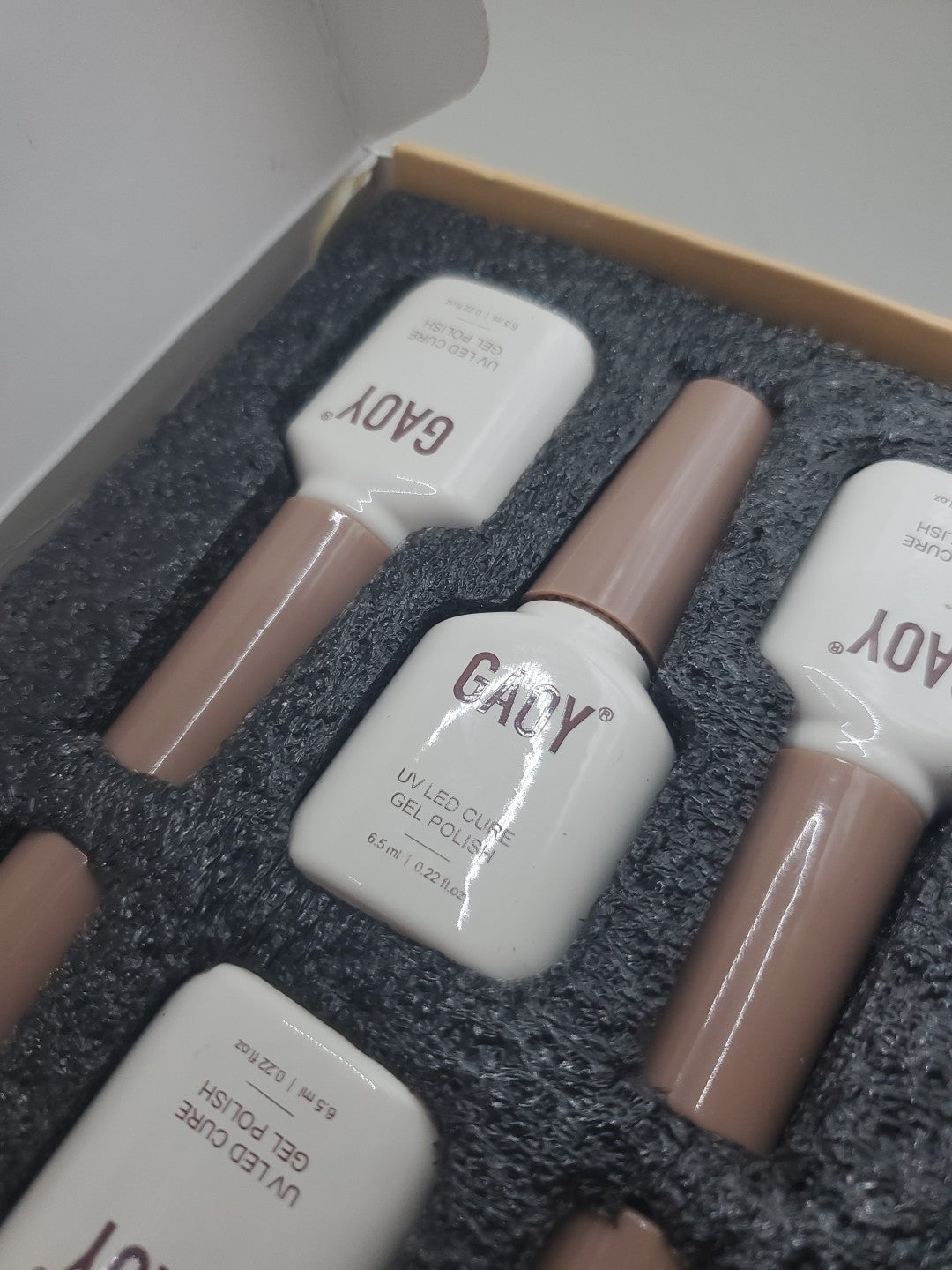 Gel Nail Polish Set of 6 Colors - Gray Pink Brown UV LED Cure 0.22oz