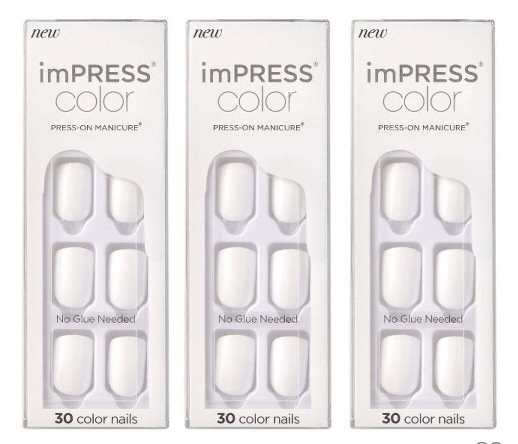 Press-On Gel Nails Short Frosting White 30 Count - No Glue Needed