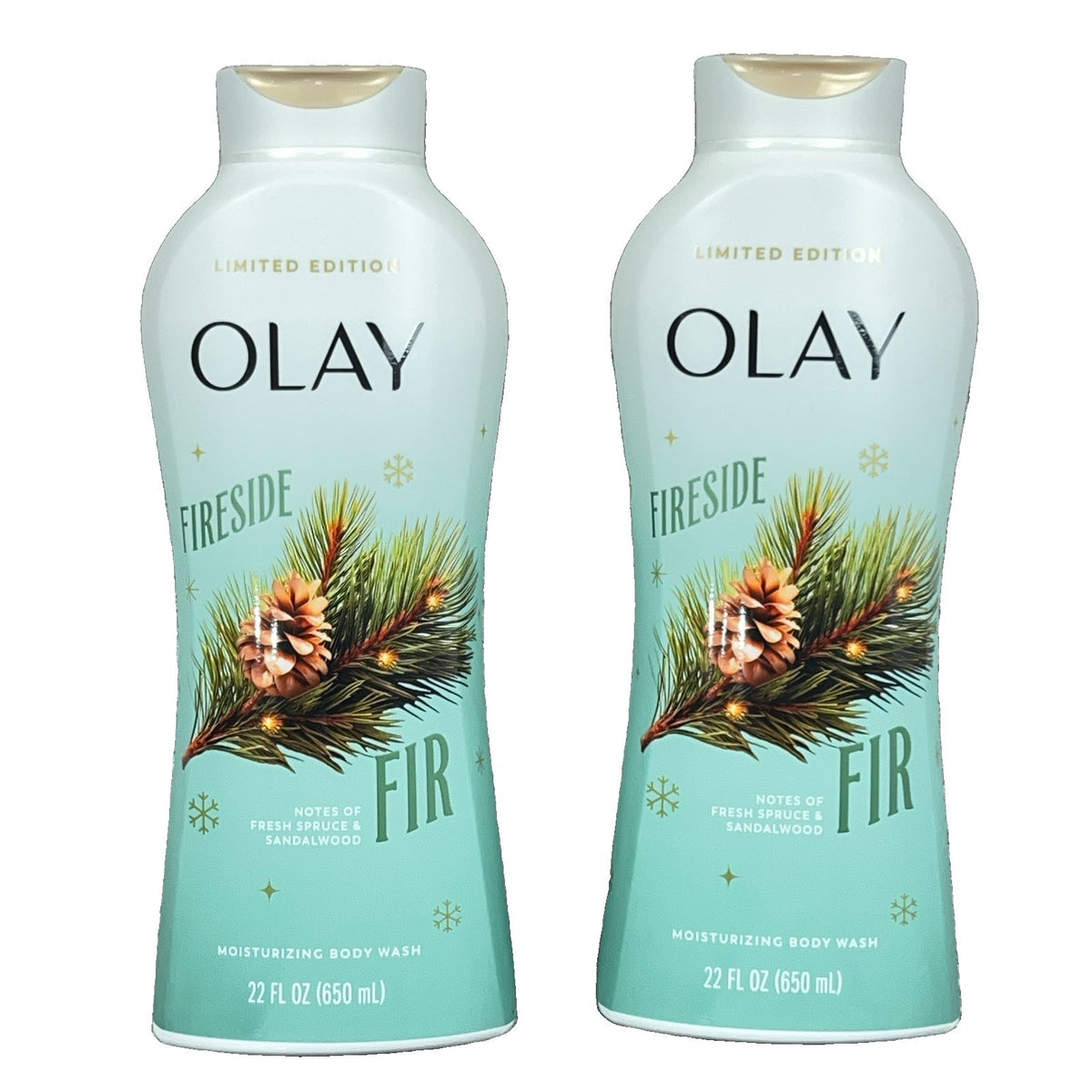Moisturizing Body Wash Set - Olay Fireside Fresh Spruce & Sandalwood 2 x 22 Fl Oz