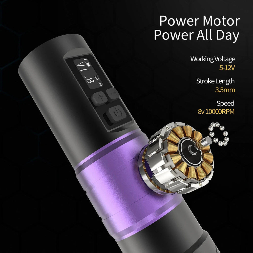 Wireless Tattoo Pen Machine Kit with Ink, Needles & Accessories