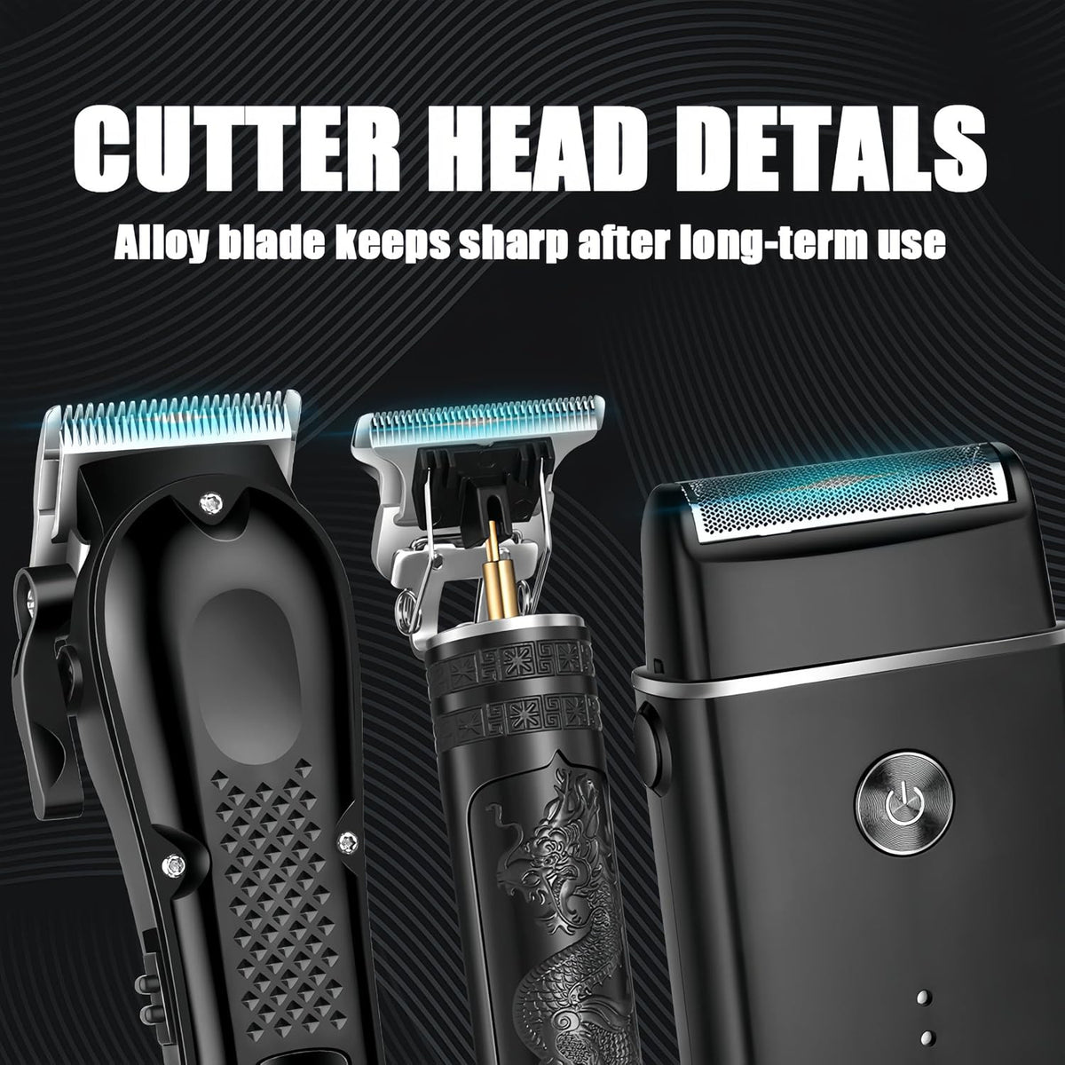 Cordless 3-in-1 Hair Clippers Grooming Kit with LED Display & Accessories