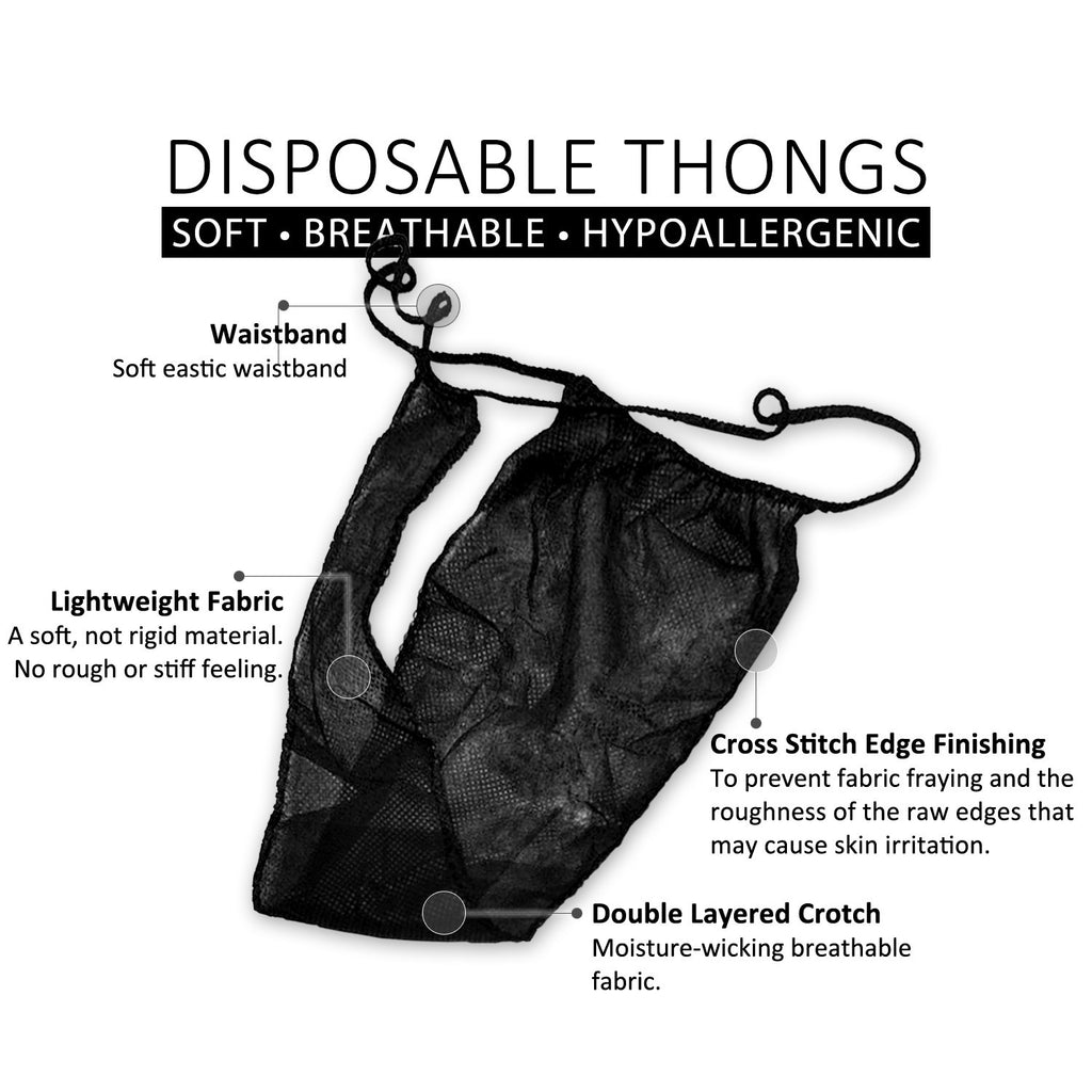 Disposable Women’s Spa Thong Panties - Tanning, Travel & Salon Use 12-Pack
