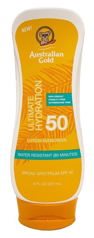 Australian Gold SPF 50 Sun Protection Lotion with Aloe 8oz – Hydrating, Water-Resistant