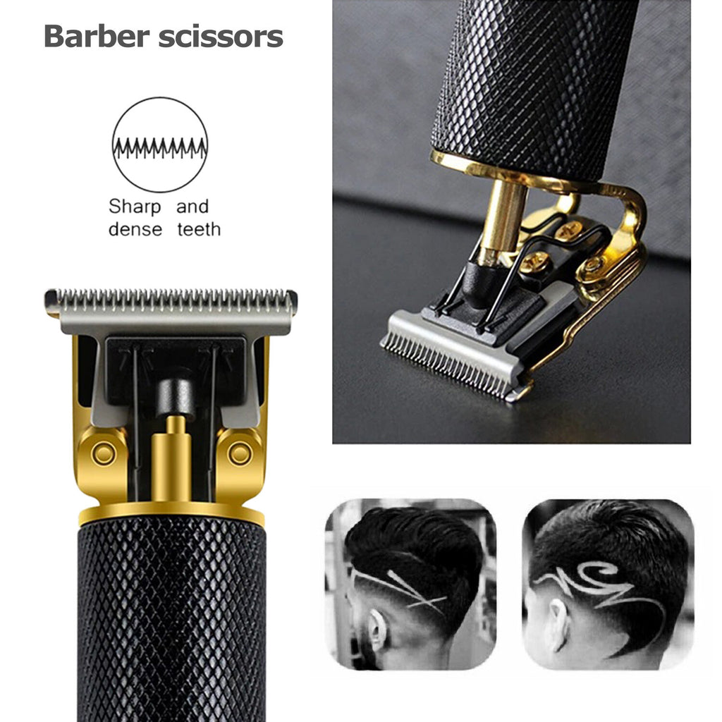 Cordless Hair Clipper Trimmer with T-Blade, 4 Guard Sizes, Waterproof