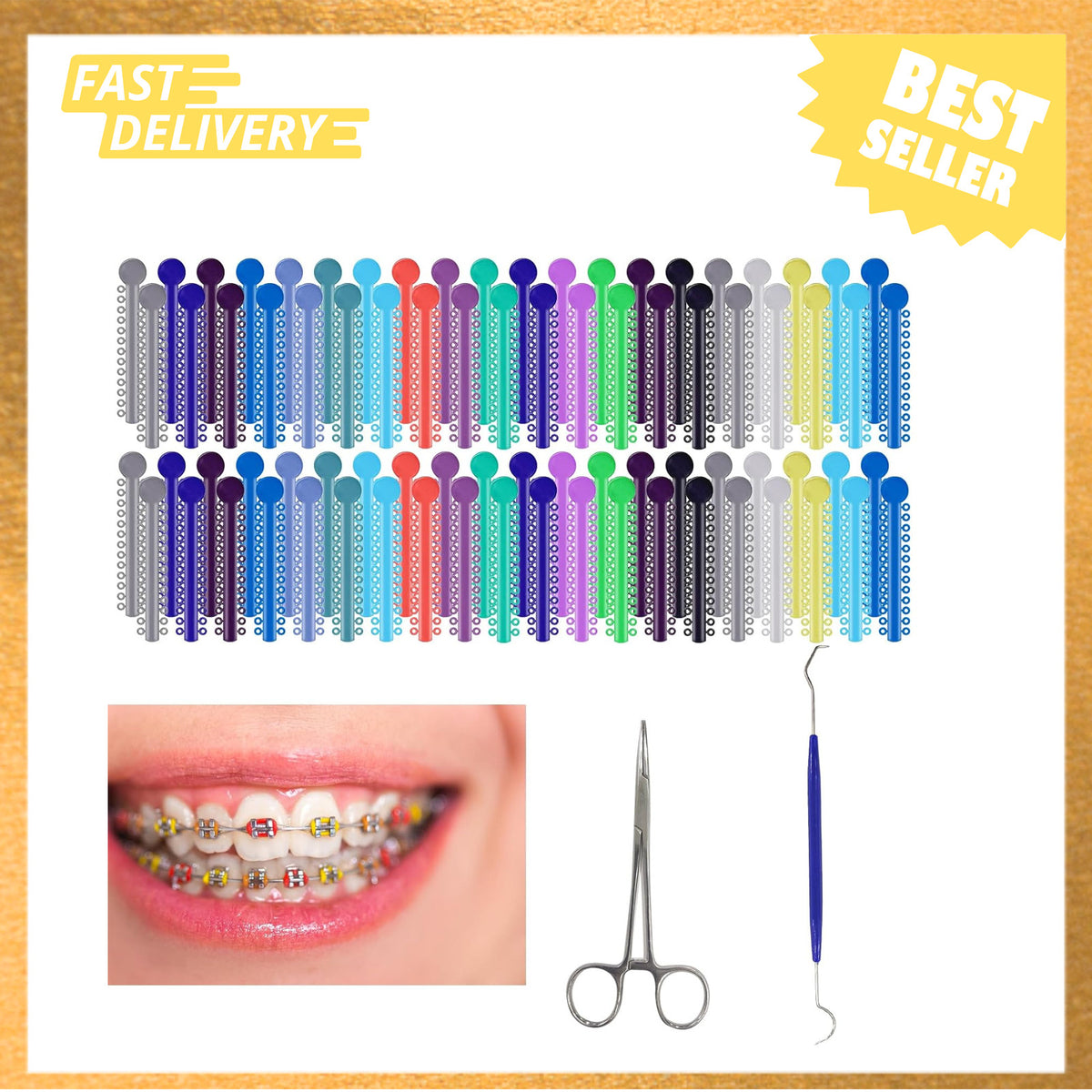 Multi-Color Orthodontic Ligature Set for Braces - 2080 Rubber Bands DIY