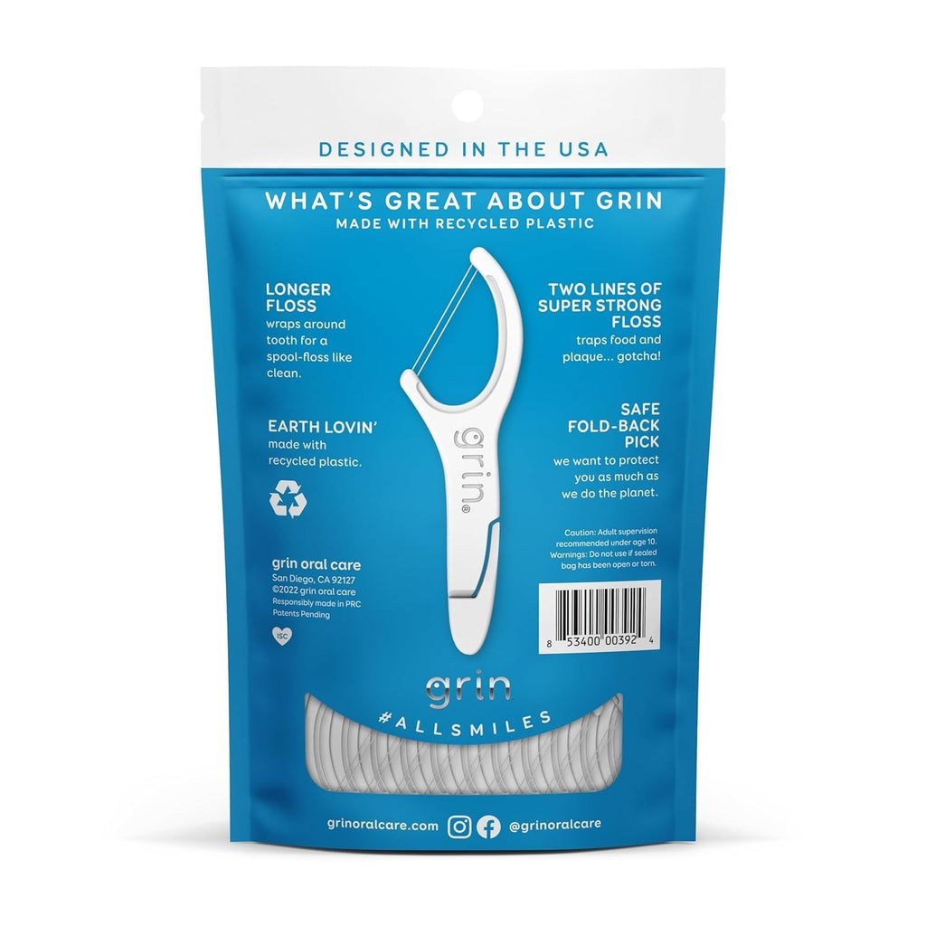 Double Floss Picks Mint Flavor 75 Count Eco-Friendly Recycled Plastic Dental Flossers