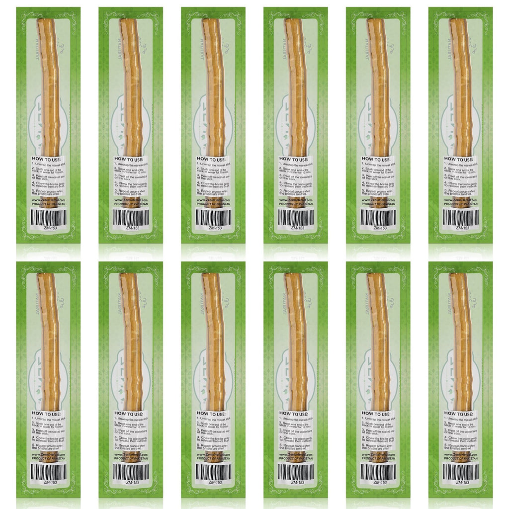 Natural Miswak Toothbrush - Traditional Oral Care, Eco-Friendly, 6-inch Vacuum Sealed Sticks