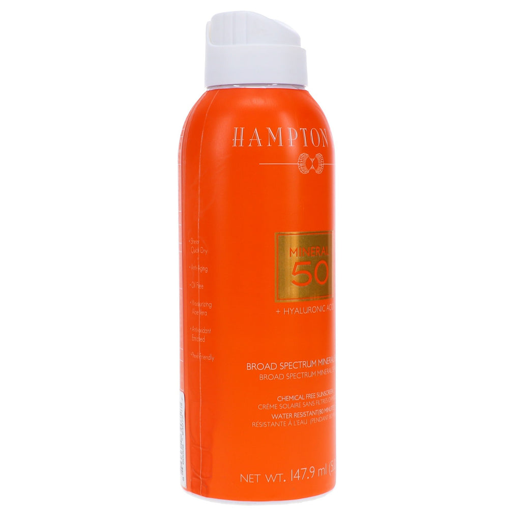 Hampton Sun SPF 50 Mineral Sunscreen Mist - 5 oz, Invisible, Broad Spectrum